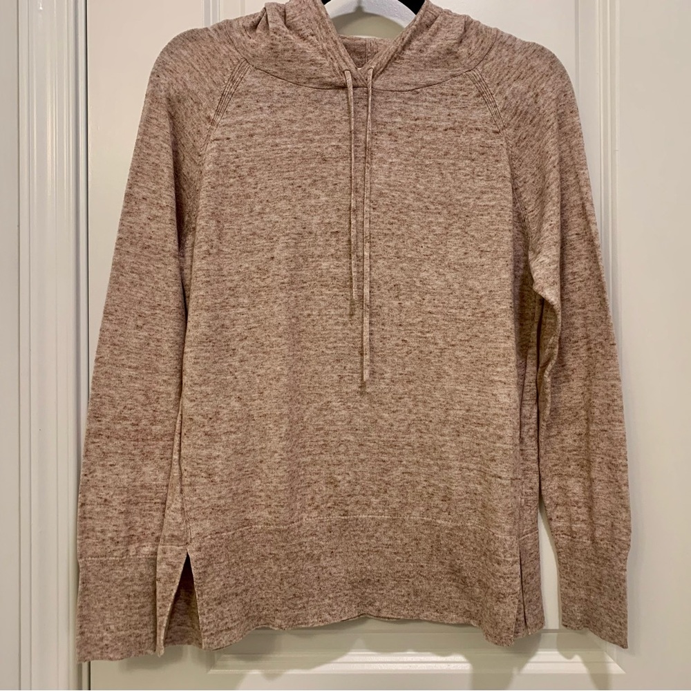 GAP Women's Tan Lightweight Fine Knit Sweater Hoodie - Size Small